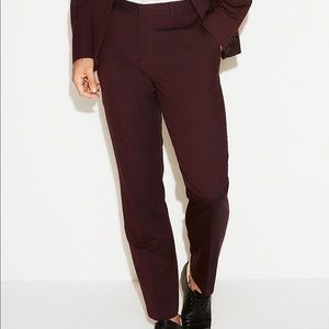 Slim Burgundy Wool Blend Oxford Suit Pant